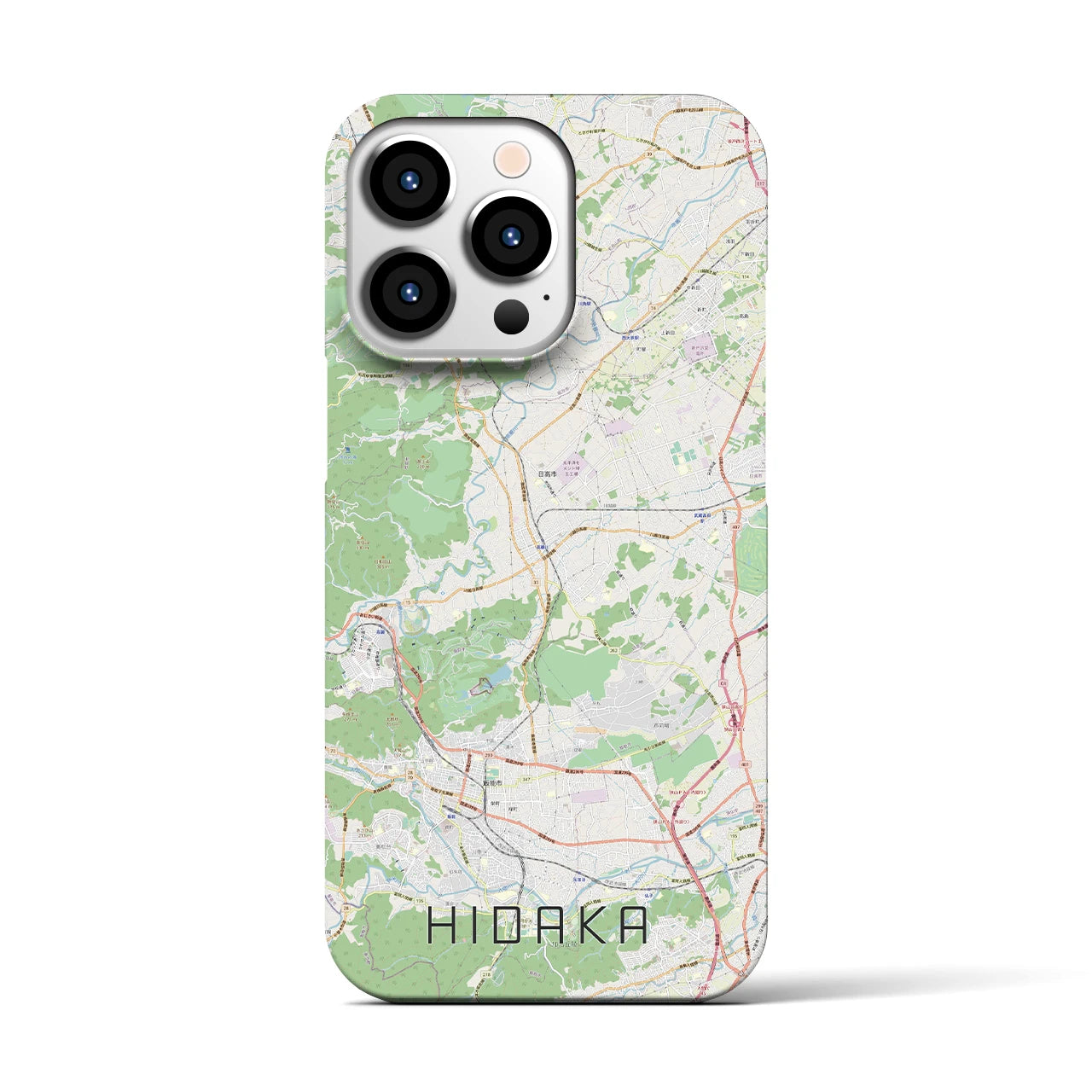 【日高(埼玉県)】地図柄iPhoneケース(バックカバータイプ)