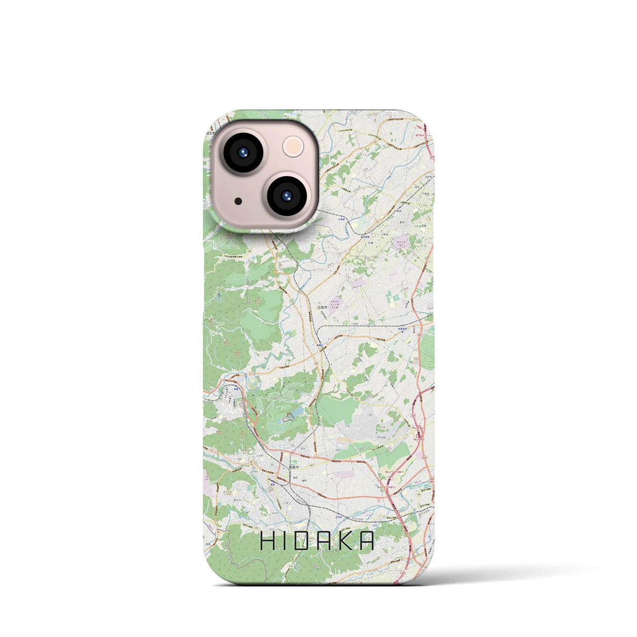 【日高(埼玉県)】地図柄iPhoneケース(バックカバータイプ)