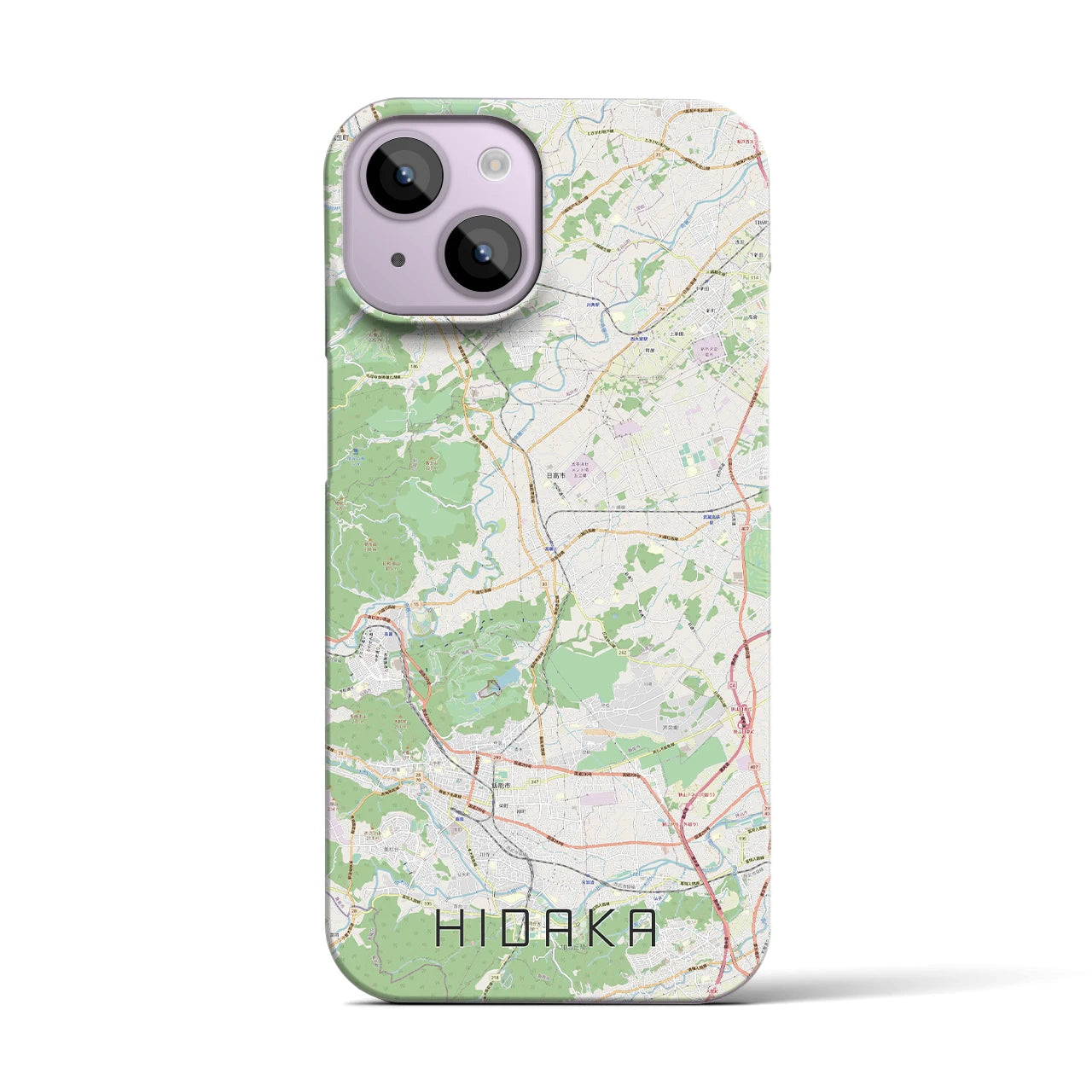 【日高(埼玉県)】地図柄iPhoneケース(バックカバータイプ)
