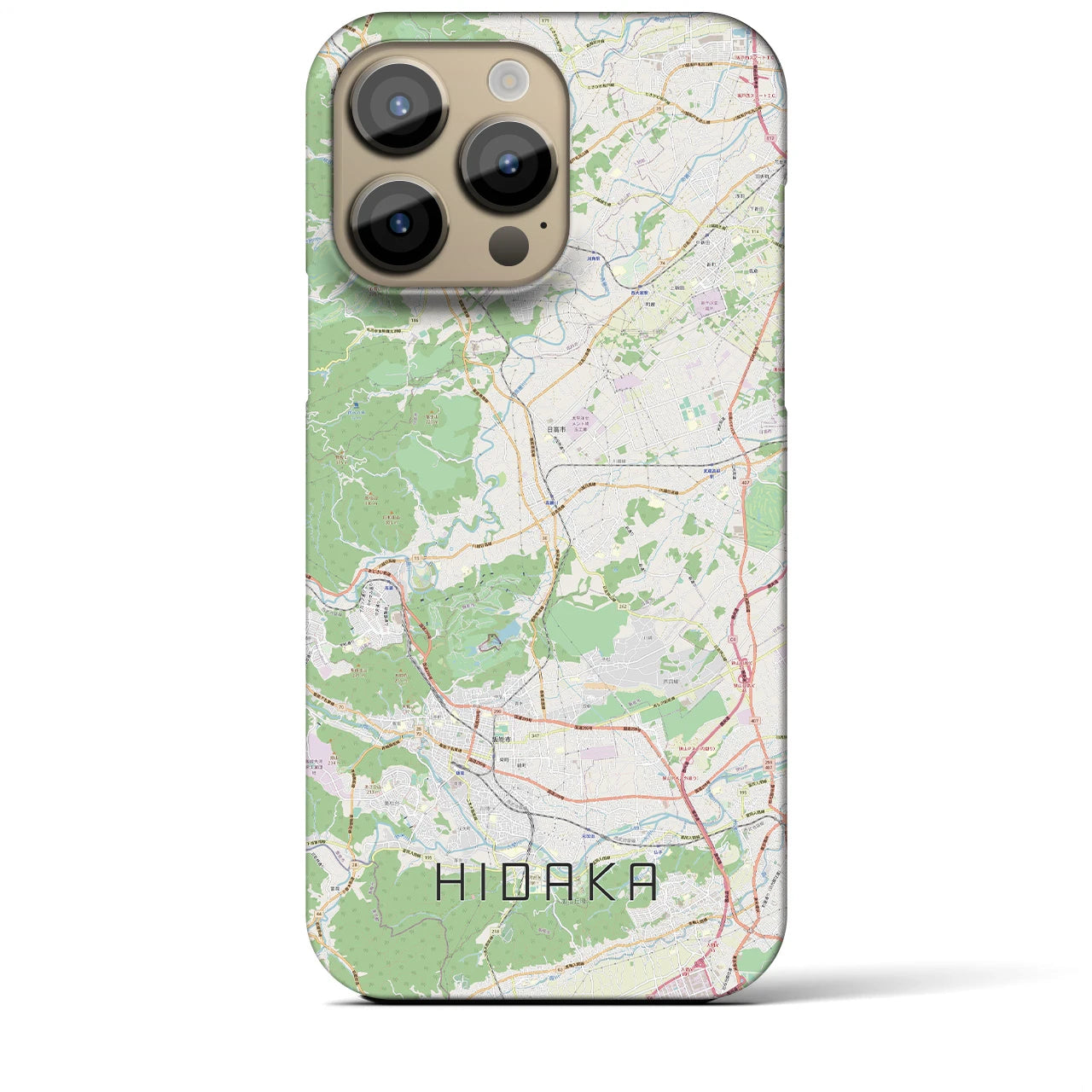 【日高(埼玉県)】地図柄iPhoneケース(バックカバータイプ)