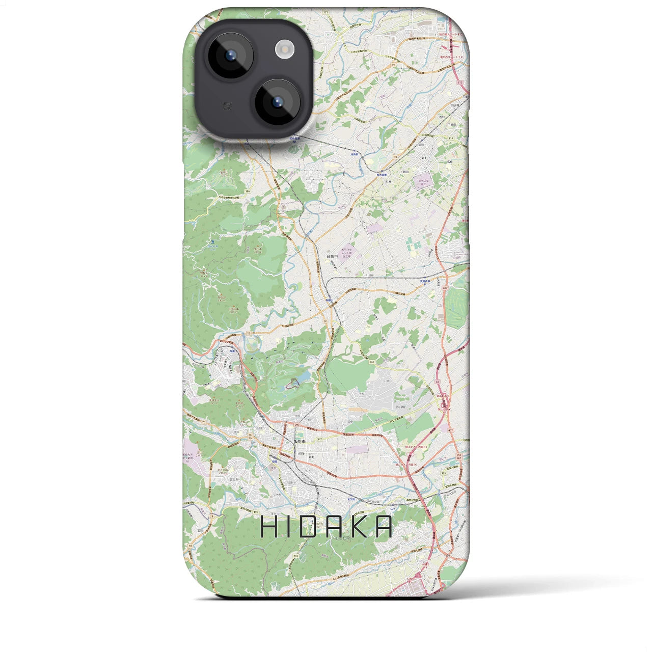 【日高(埼玉県)】地図柄iPhoneケース(バックカバータイプ)