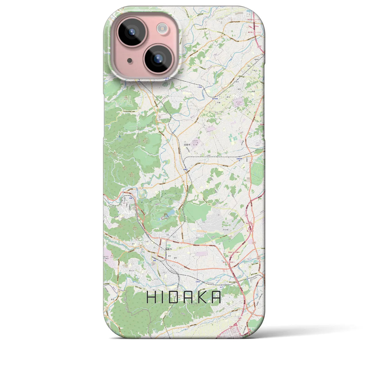 【日高(埼玉県)】地図柄iPhoneケース(バックカバータイプ)
