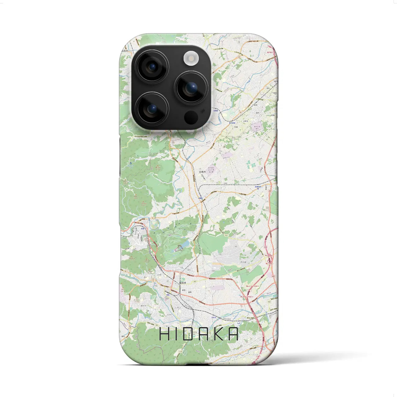 【日高(埼玉県)】地図柄iPhoneケース(バックカバータイプ)