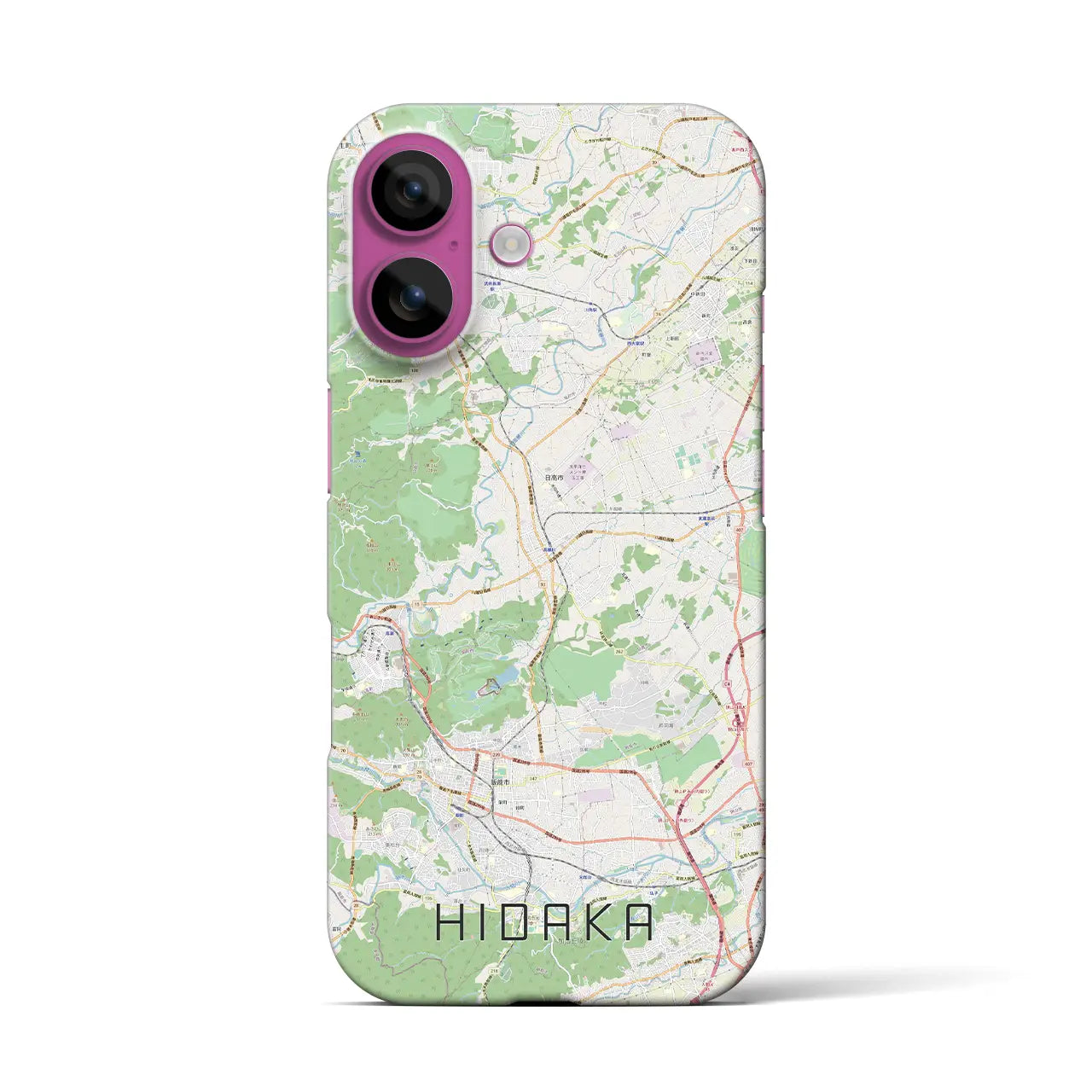 【日高(埼玉県)】地図柄iPhoneケース(バックカバータイプ)