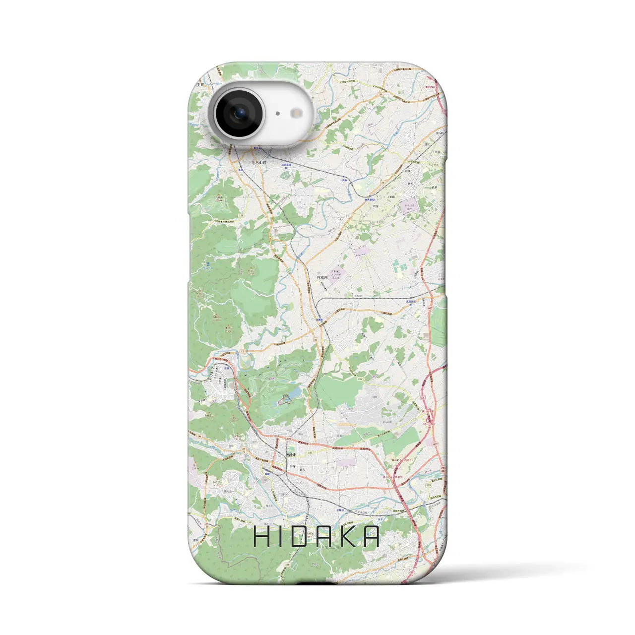 【日高(埼玉県)】地図柄iPhoneケース(バックカバータイプ)