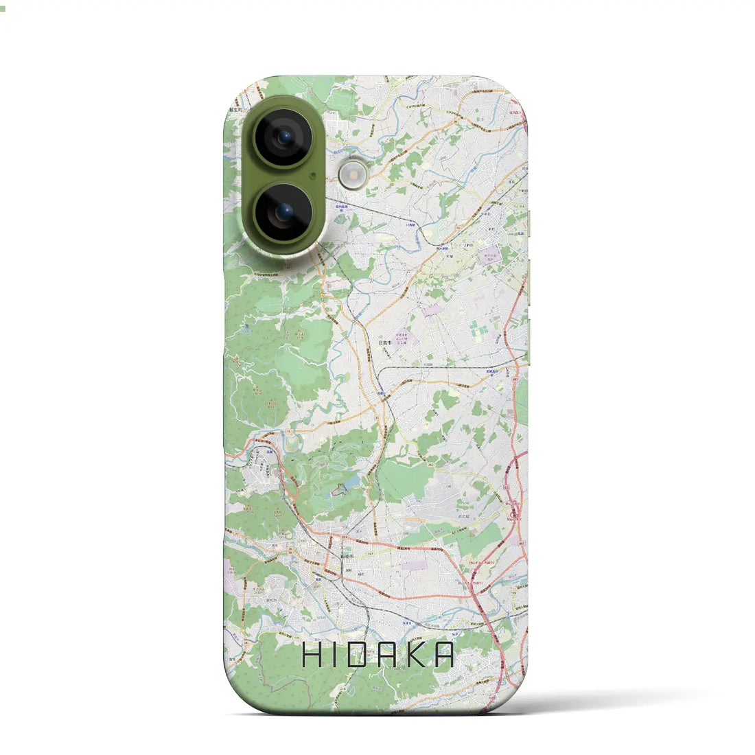 【日高(埼玉県)】地図柄iPhoneケース(バックカバータイプ)ナチュラル・iPhone 17 Pro Max 用