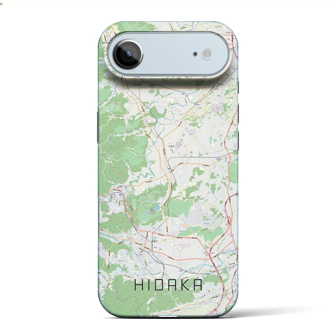 【日高(埼玉県)】地図柄iPhoneケース(バックカバータイプ)ナチュラル・iPhone 17 Pro Max 用