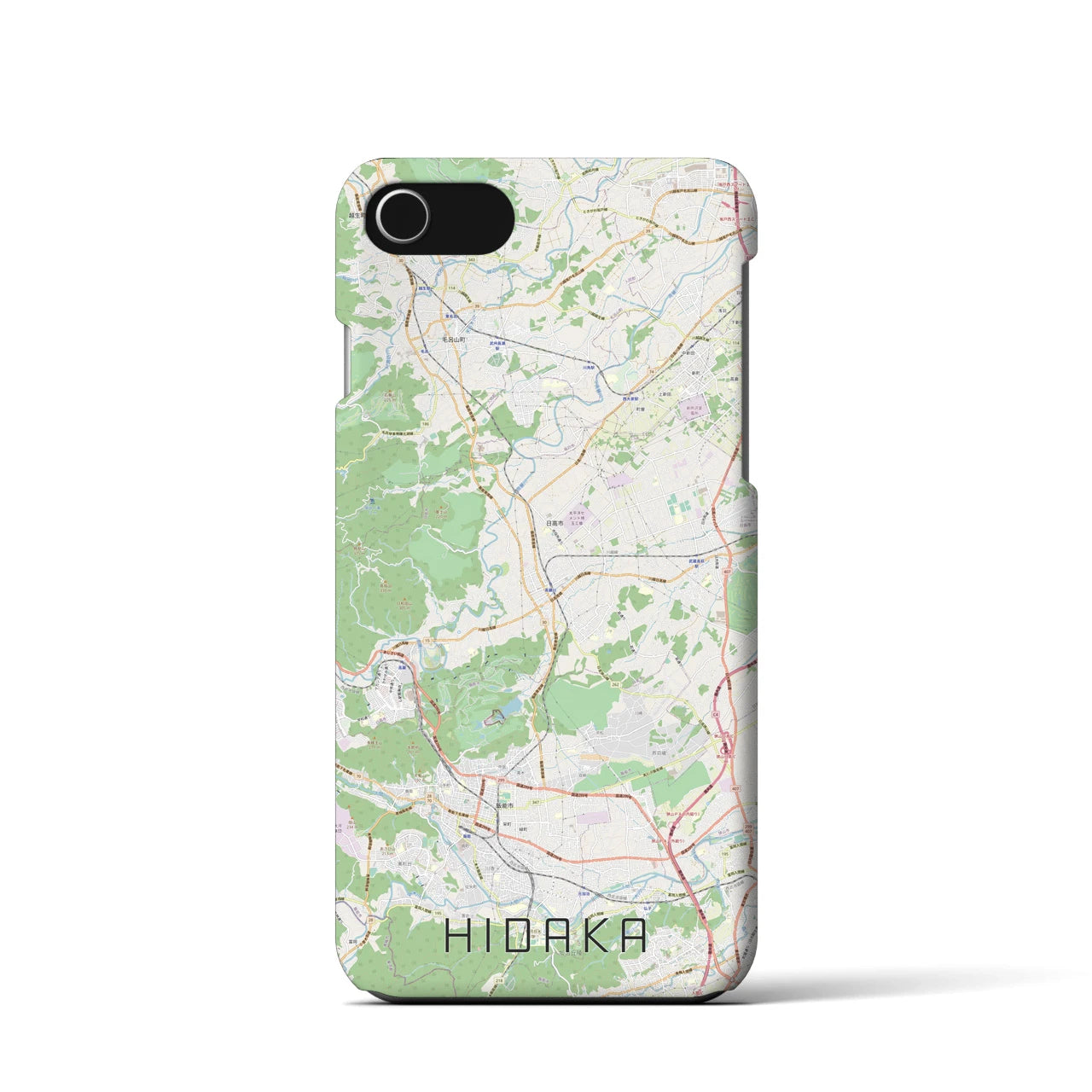 【日高(埼玉県)】地図柄iPhoneケース(バックカバータイプ)