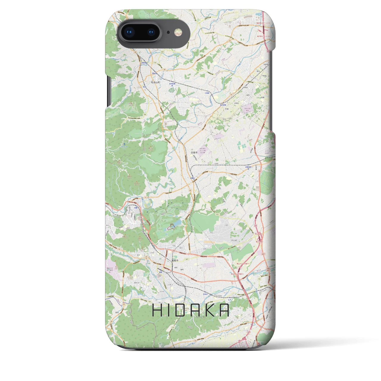 【日高(埼玉県)】地図柄iPhoneケース(バックカバータイプ)