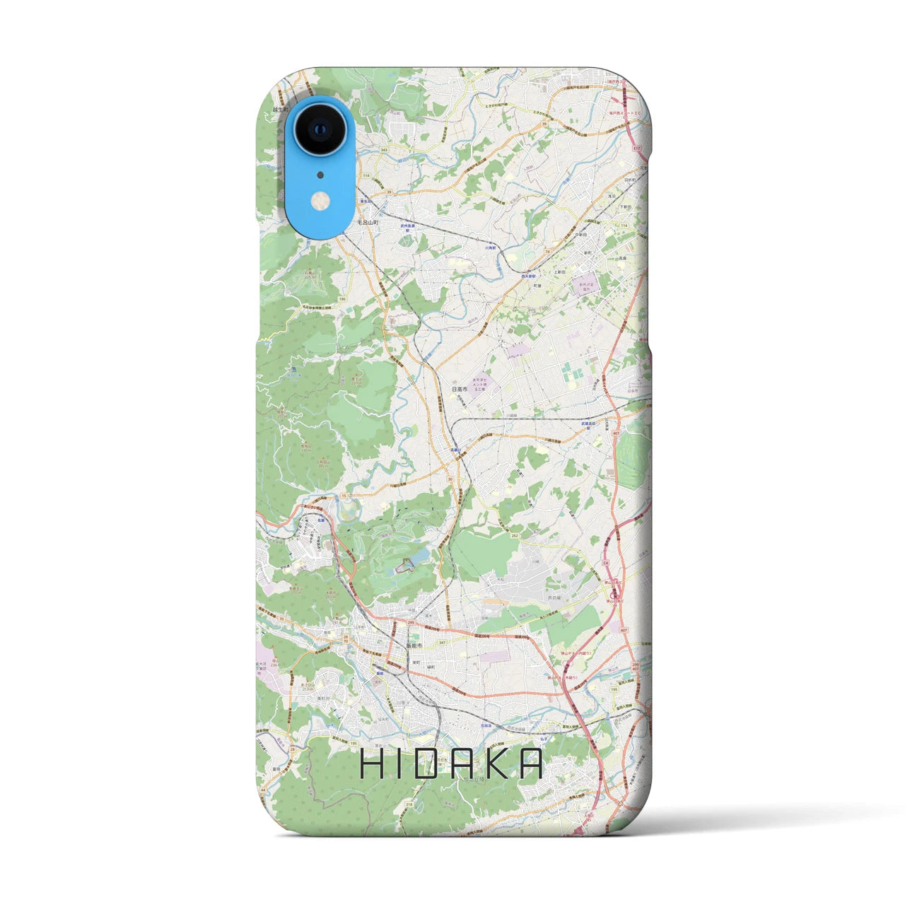 【日高(埼玉県)】地図柄iPhoneケース(バックカバータイプ)