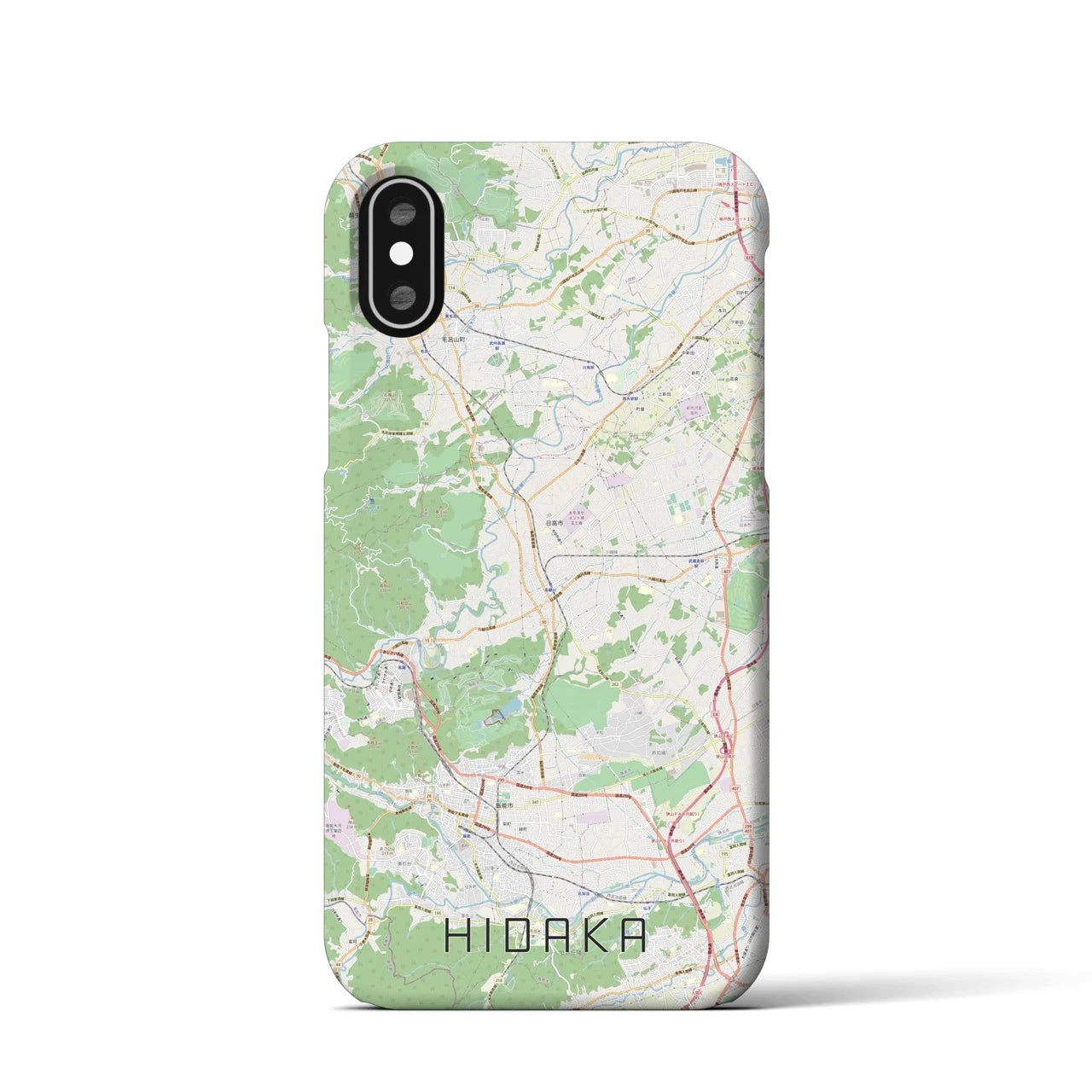 【日高(埼玉県)】地図柄iPhoneケース(バックカバータイプ)