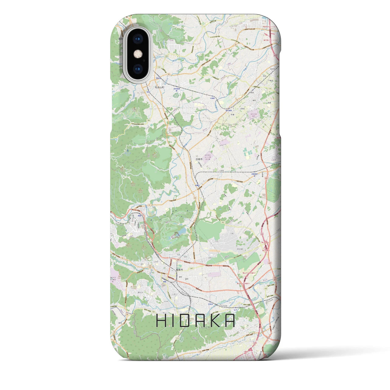 【日高(埼玉県)】地図柄iPhoneケース(バックカバータイプ)