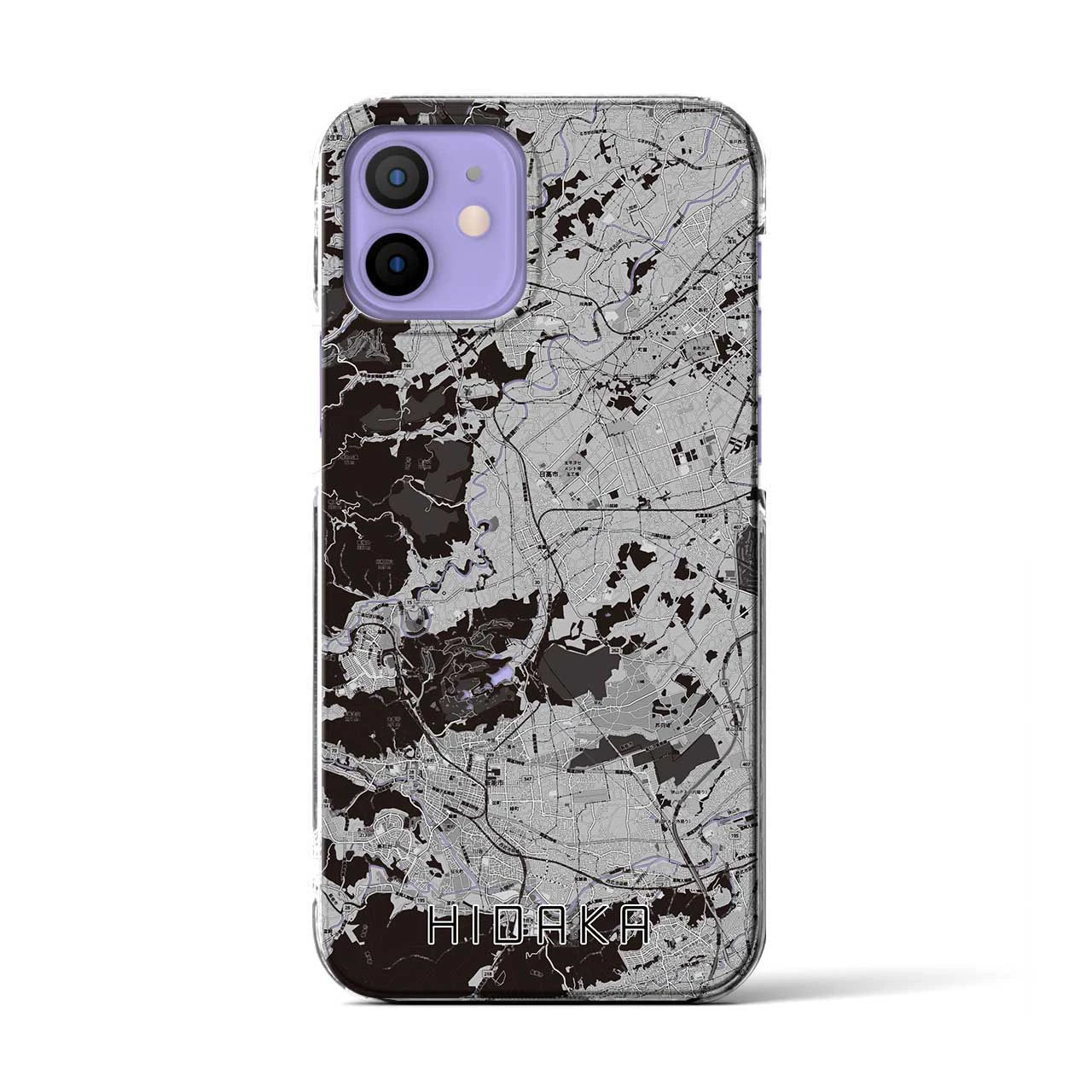 【日高(埼玉県)】地図柄iPhoneケース(クリアタイプ)