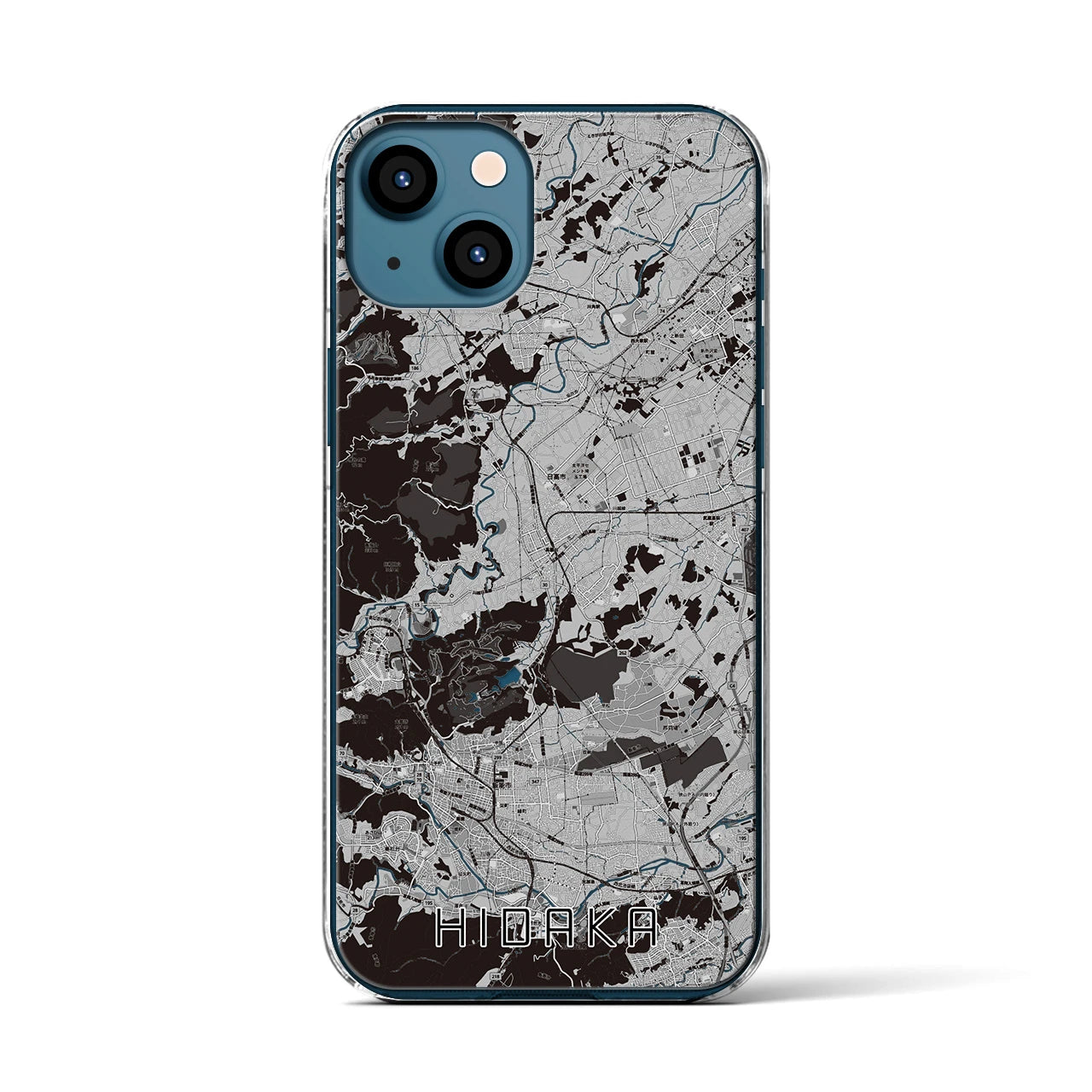 【日高(埼玉県)】地図柄iPhoneケース(クリアタイプ)