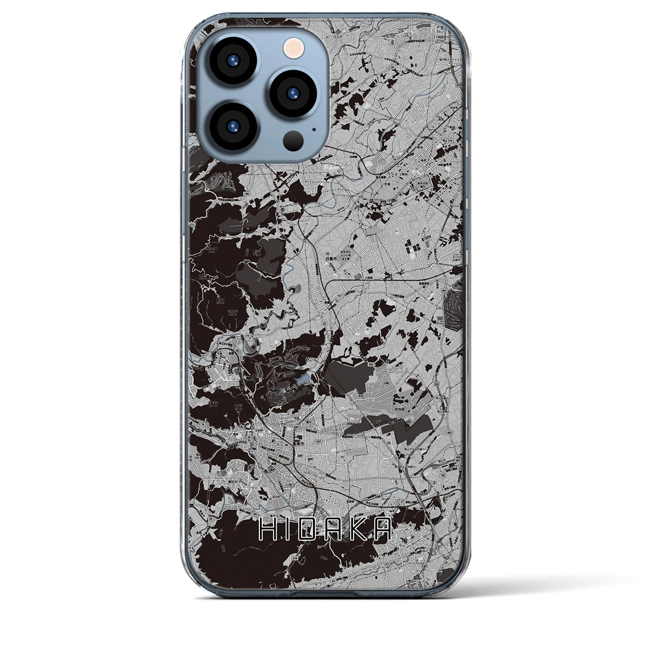 【日高(埼玉県)】地図柄iPhoneケース(クリアタイプ)