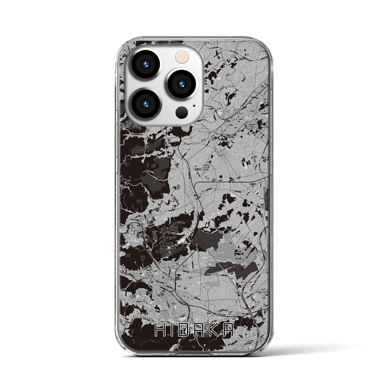 【日高(埼玉県)】地図柄iPhoneケース(クリアタイプ)