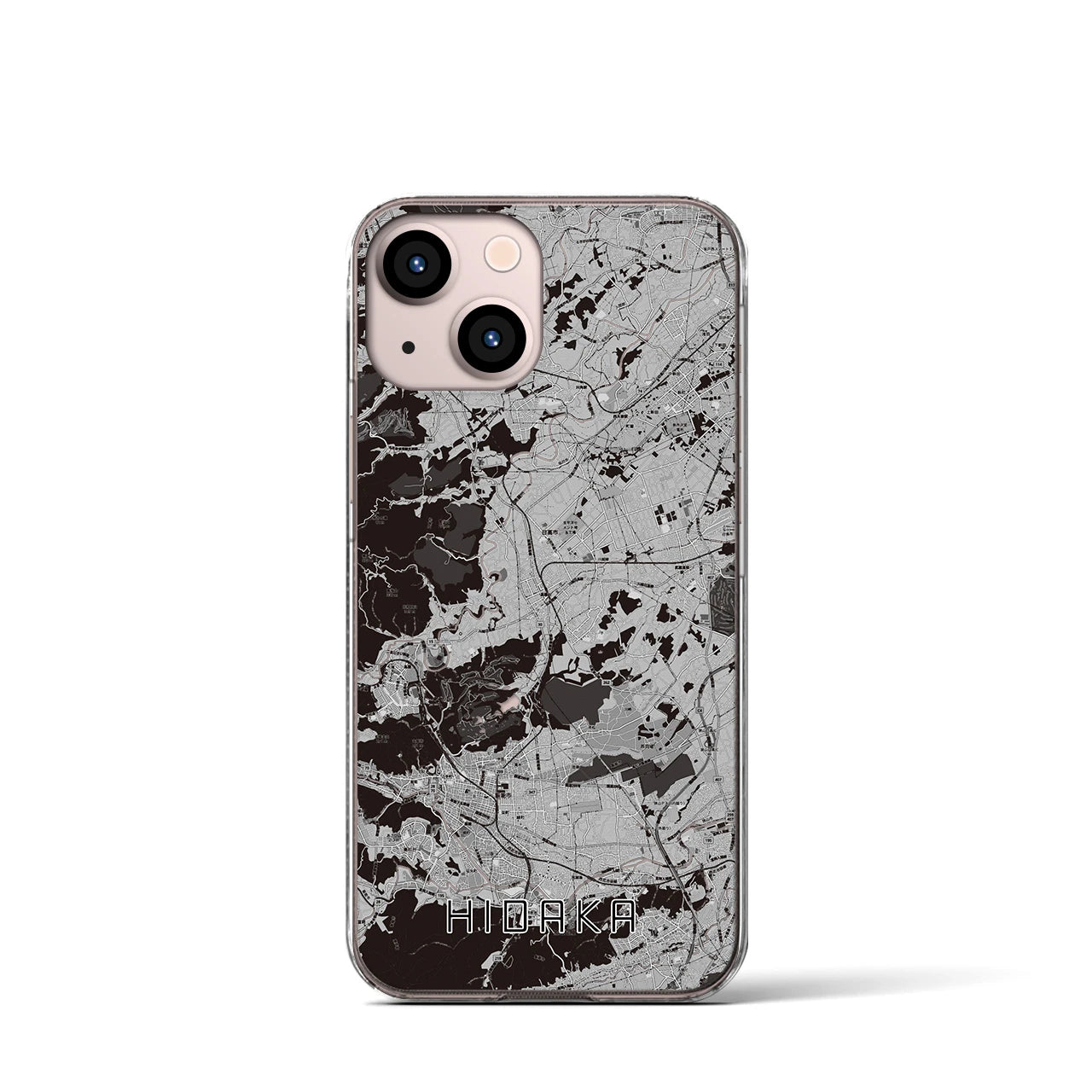 【日高(埼玉県)】地図柄iPhoneケース(クリアタイプ)