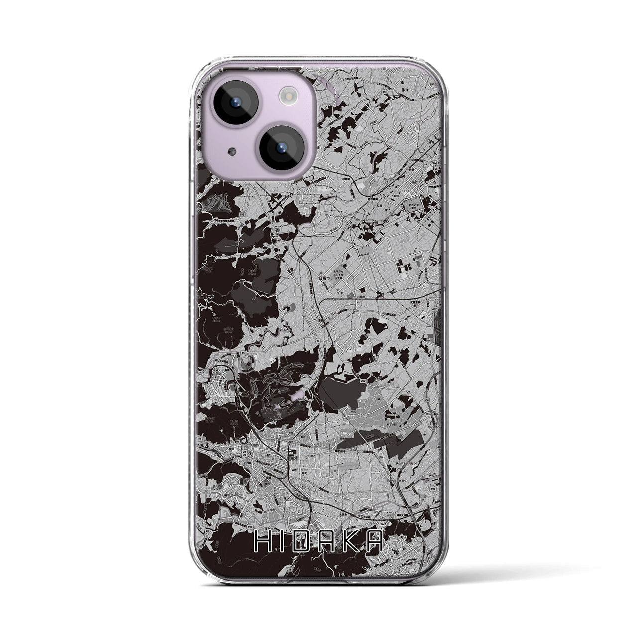 【日高(埼玉県)】地図柄iPhoneケース(クリアタイプ)