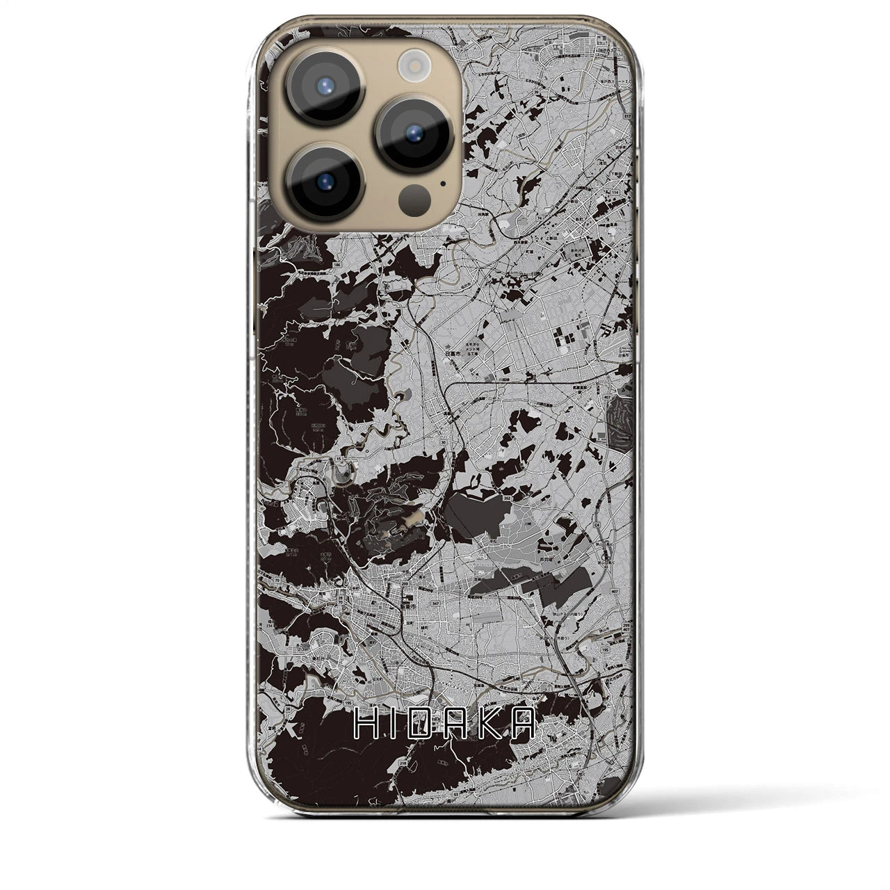 【日高(埼玉県)】地図柄iPhoneケース(クリアタイプ)