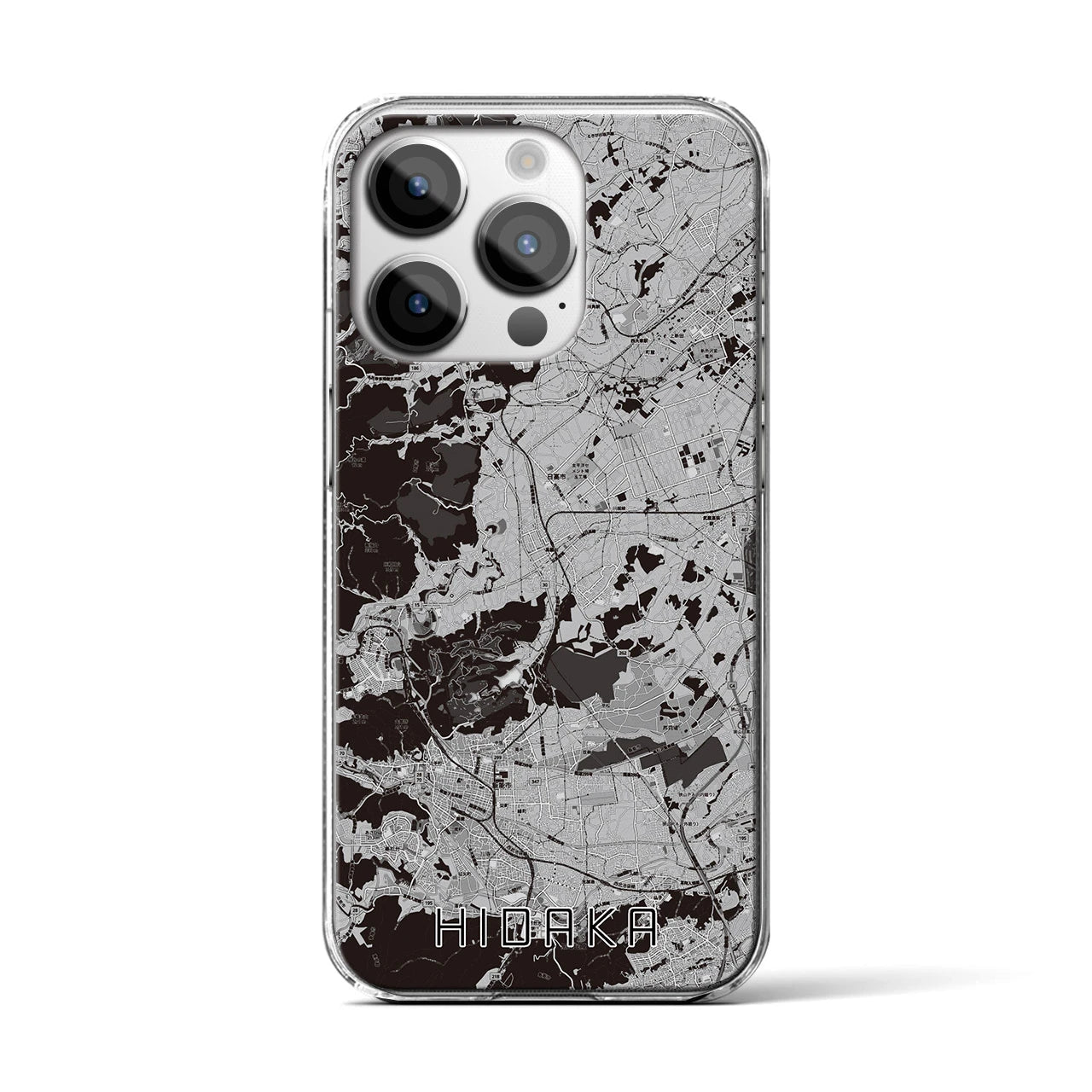 【日高(埼玉県)】地図柄iPhoneケース(クリアタイプ)