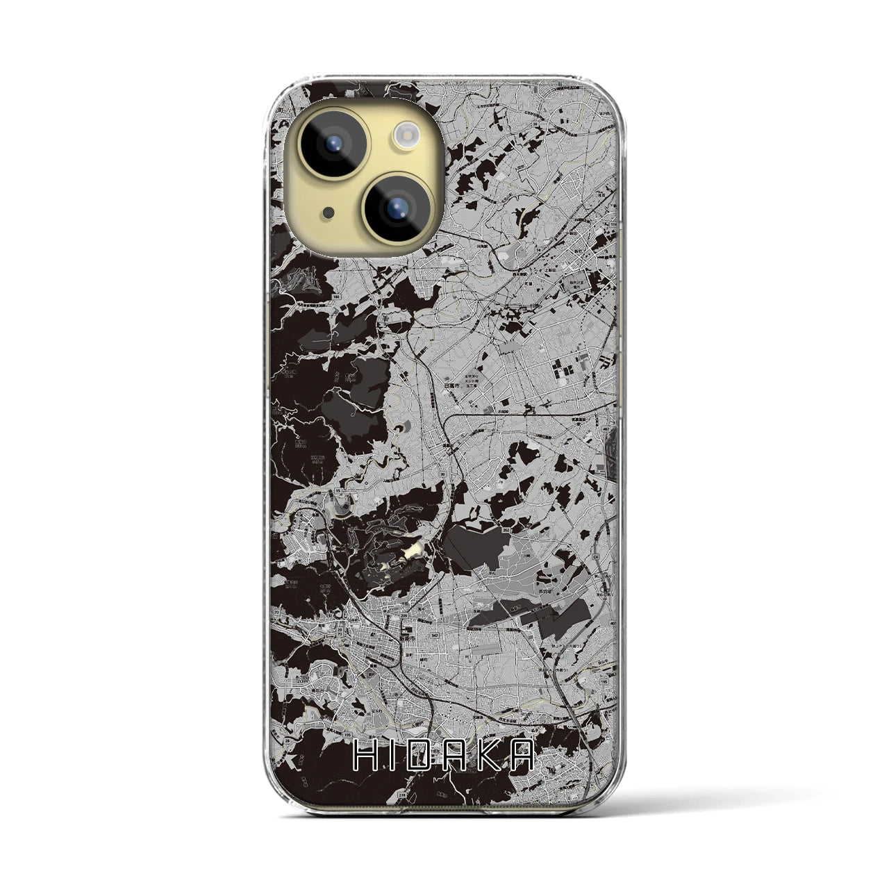 【日高(埼玉県)】地図柄iPhoneケース(クリアタイプ)