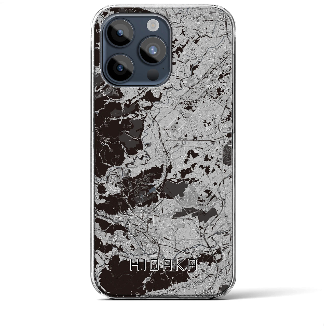 【日高(埼玉県)】地図柄iPhoneケース(クリアタイプ)