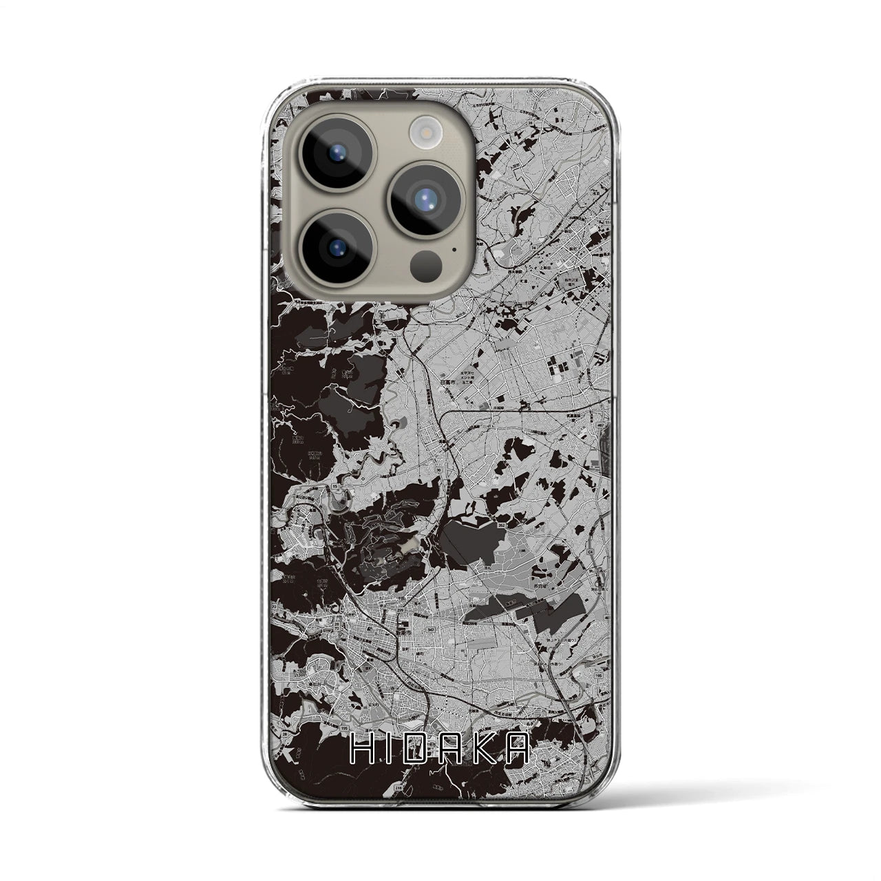 【日高(埼玉県)】地図柄iPhoneケース(クリアタイプ)