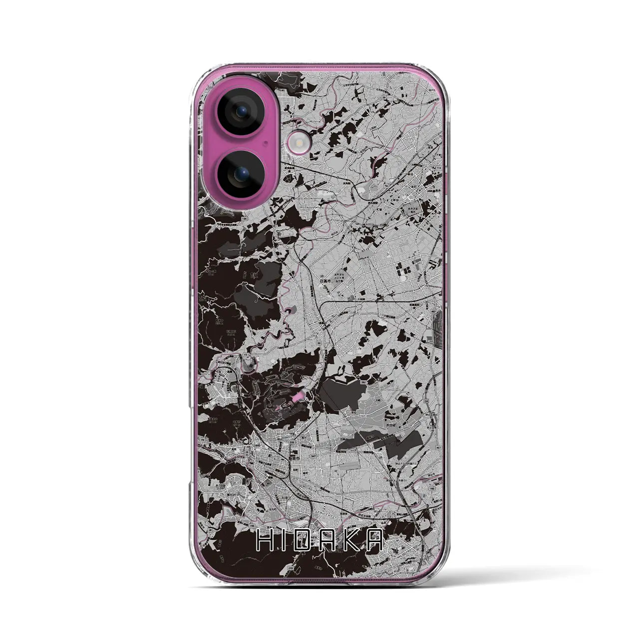 【日高(埼玉県)】地図柄iPhoneケース(クリアタイプ)