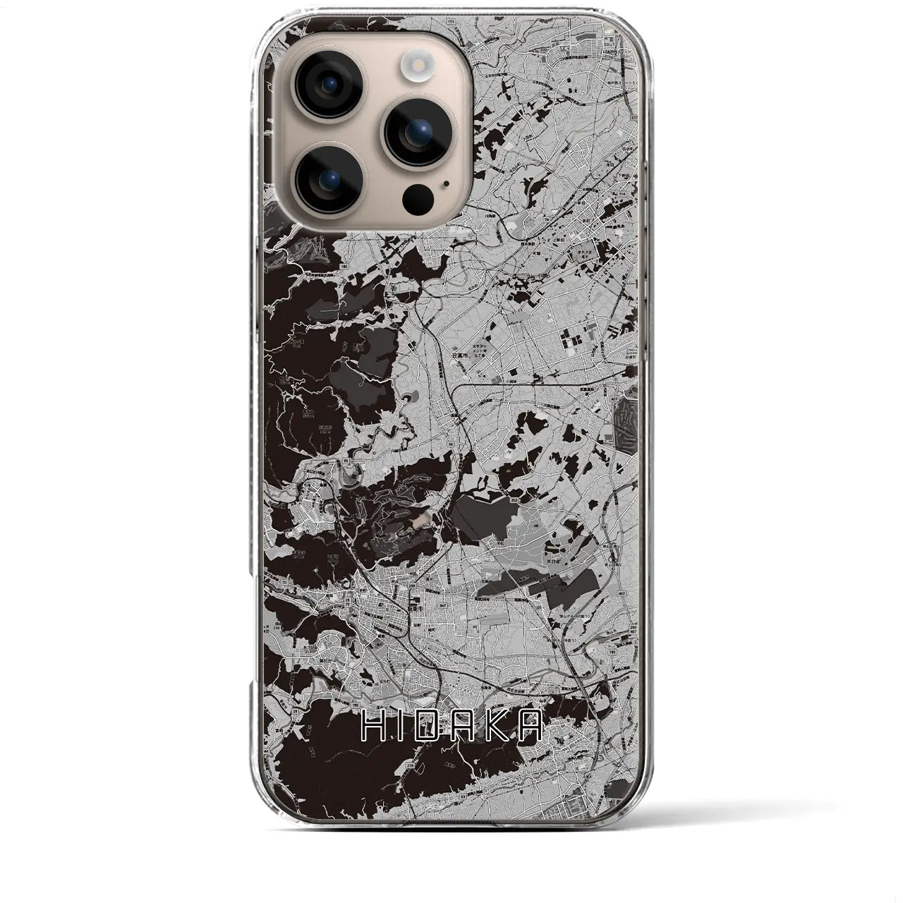 【日高(埼玉県)】地図柄iPhoneケース(クリアタイプ)