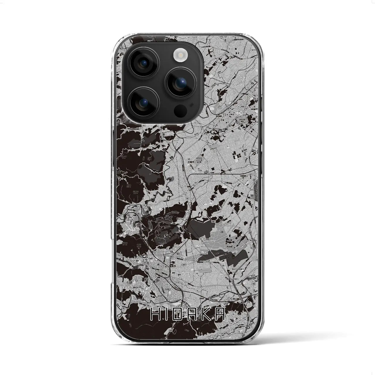 【日高(埼玉県)】地図柄iPhoneケース(クリアタイプ)