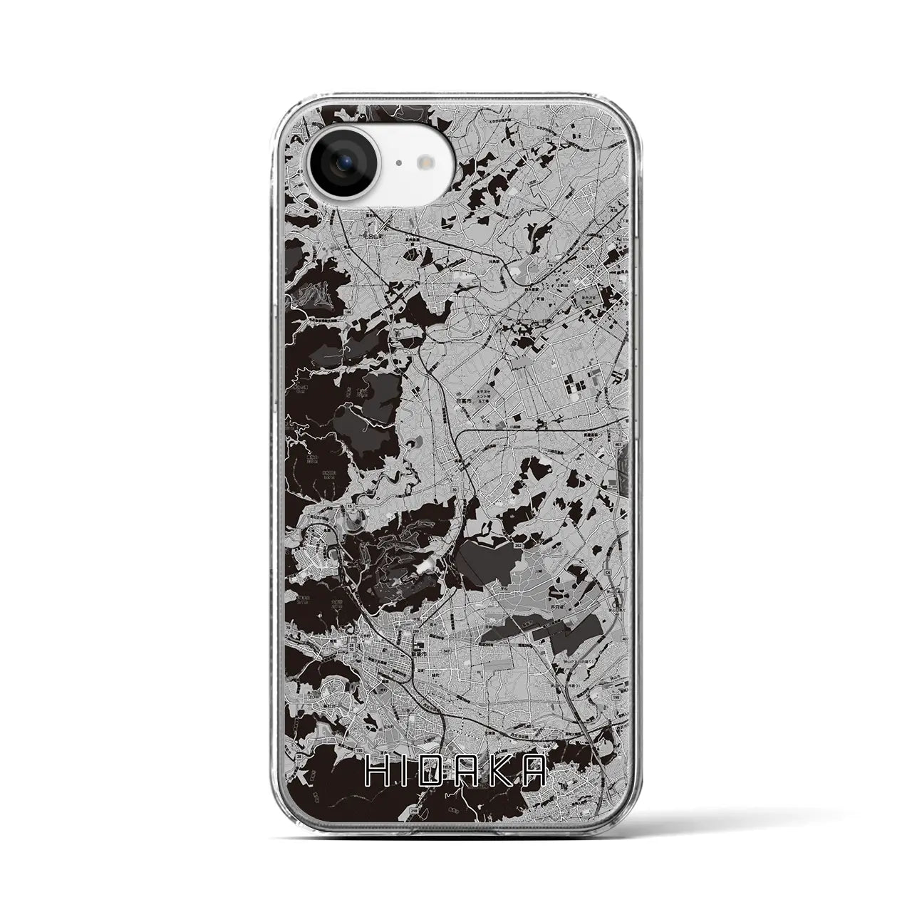 【日高(埼玉県)】地図柄iPhoneケース(クリアタイプ)