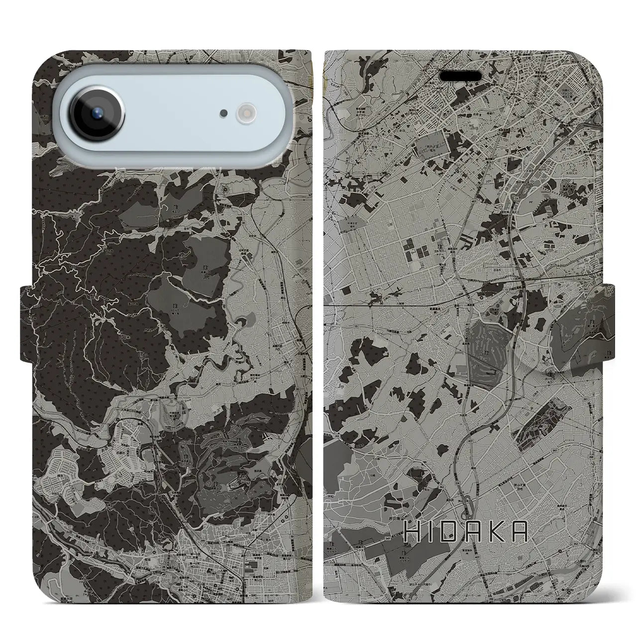 【日高(埼玉県)】地図柄iPhoneケース(手帳タイプ)