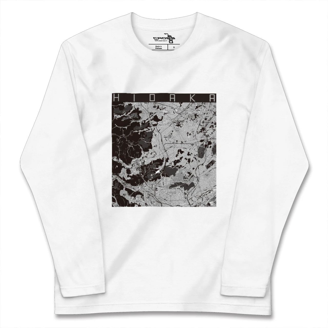 【日高(埼玉県)】地図柄ロングスリーブTシャツ