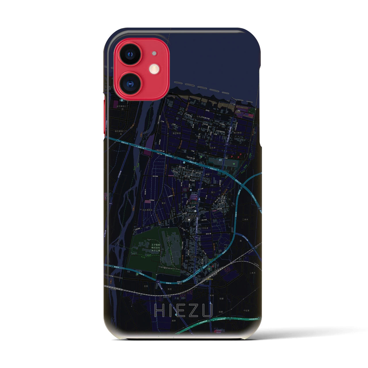 【日吉津(鳥取県)】地図柄iPhoneケース(バックカバータイプ)