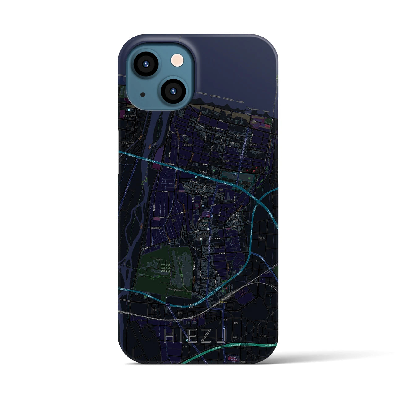 【日吉津(鳥取県)】地図柄iPhoneケース(バックカバータイプ)