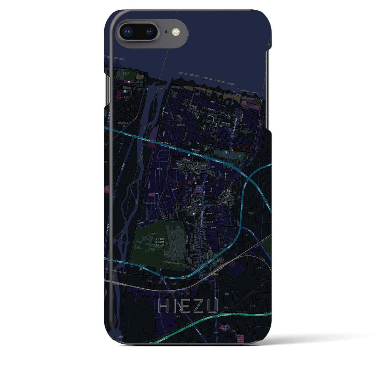 【日吉津(鳥取県)】地図柄iPhoneケース(バックカバータイプ)