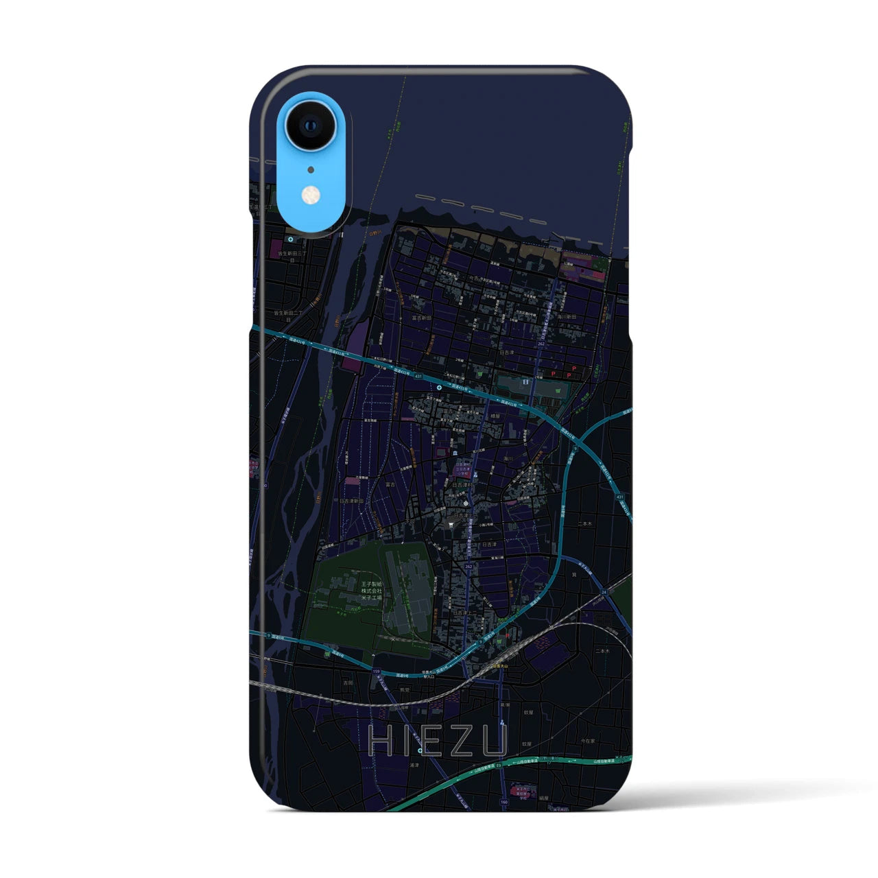 【日吉津(鳥取県)】地図柄iPhoneケース(バックカバータイプ)