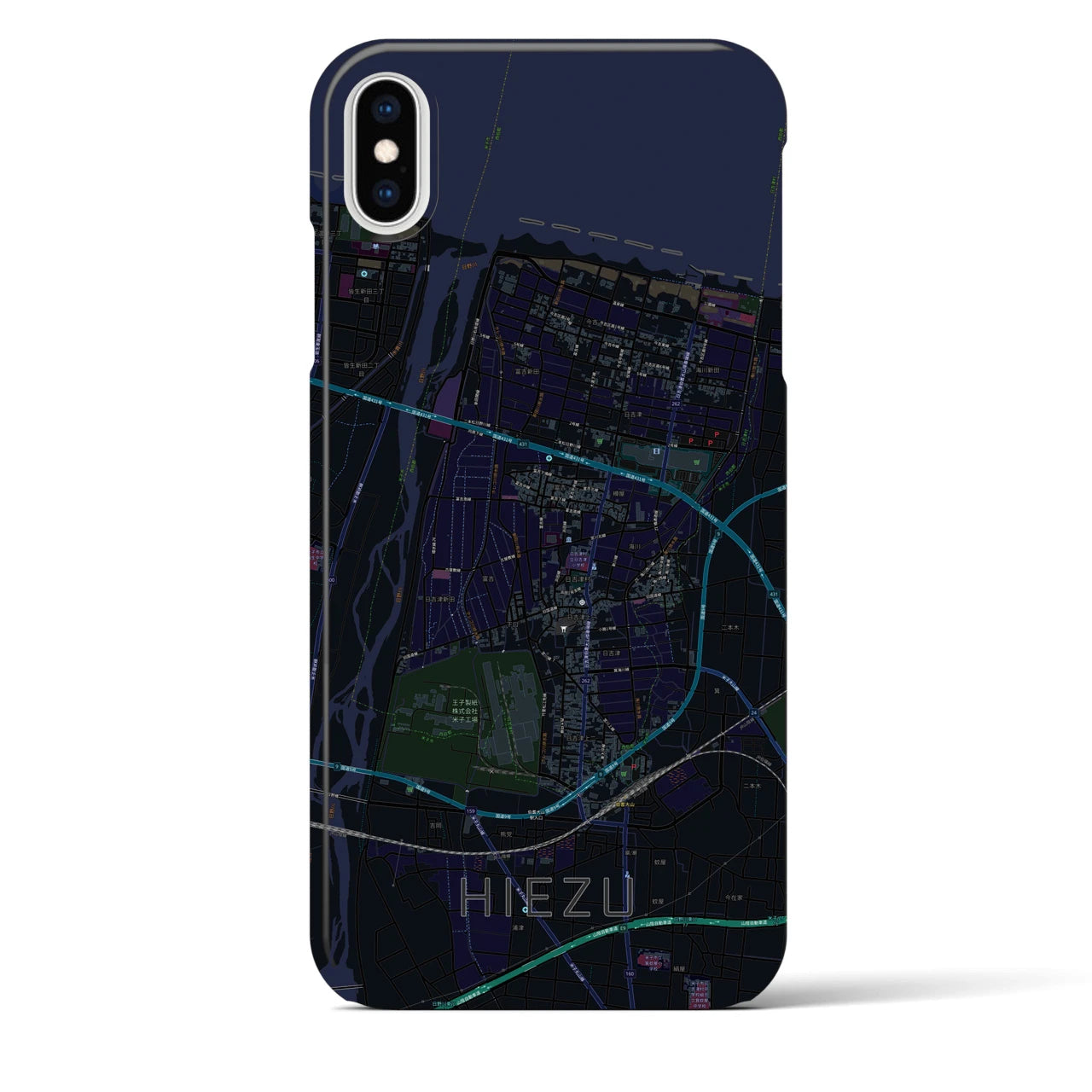 【日吉津(鳥取県)】地図柄iPhoneケース(バックカバータイプ)