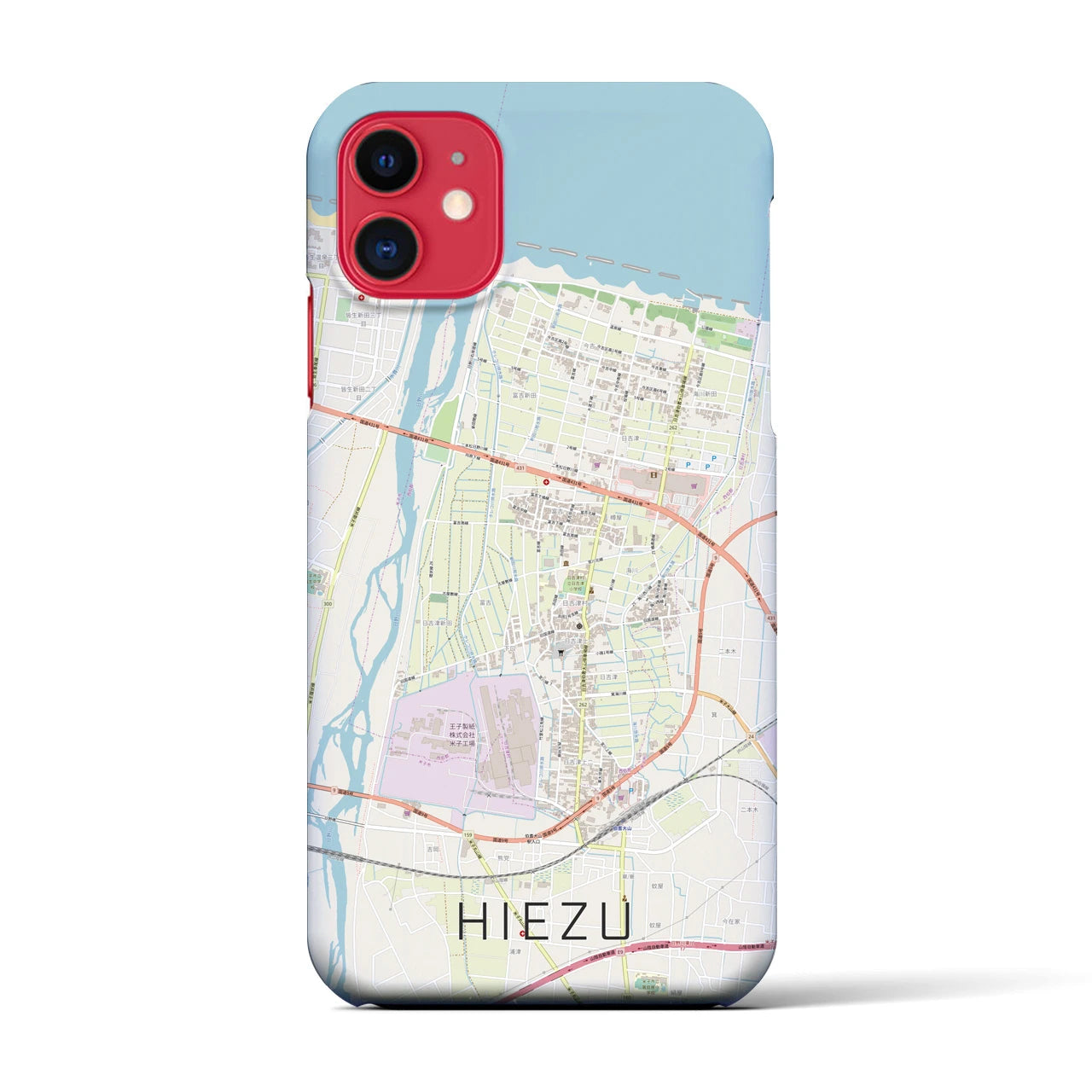 【日吉津(鳥取県)】地図柄iPhoneケース(バックカバータイプ)