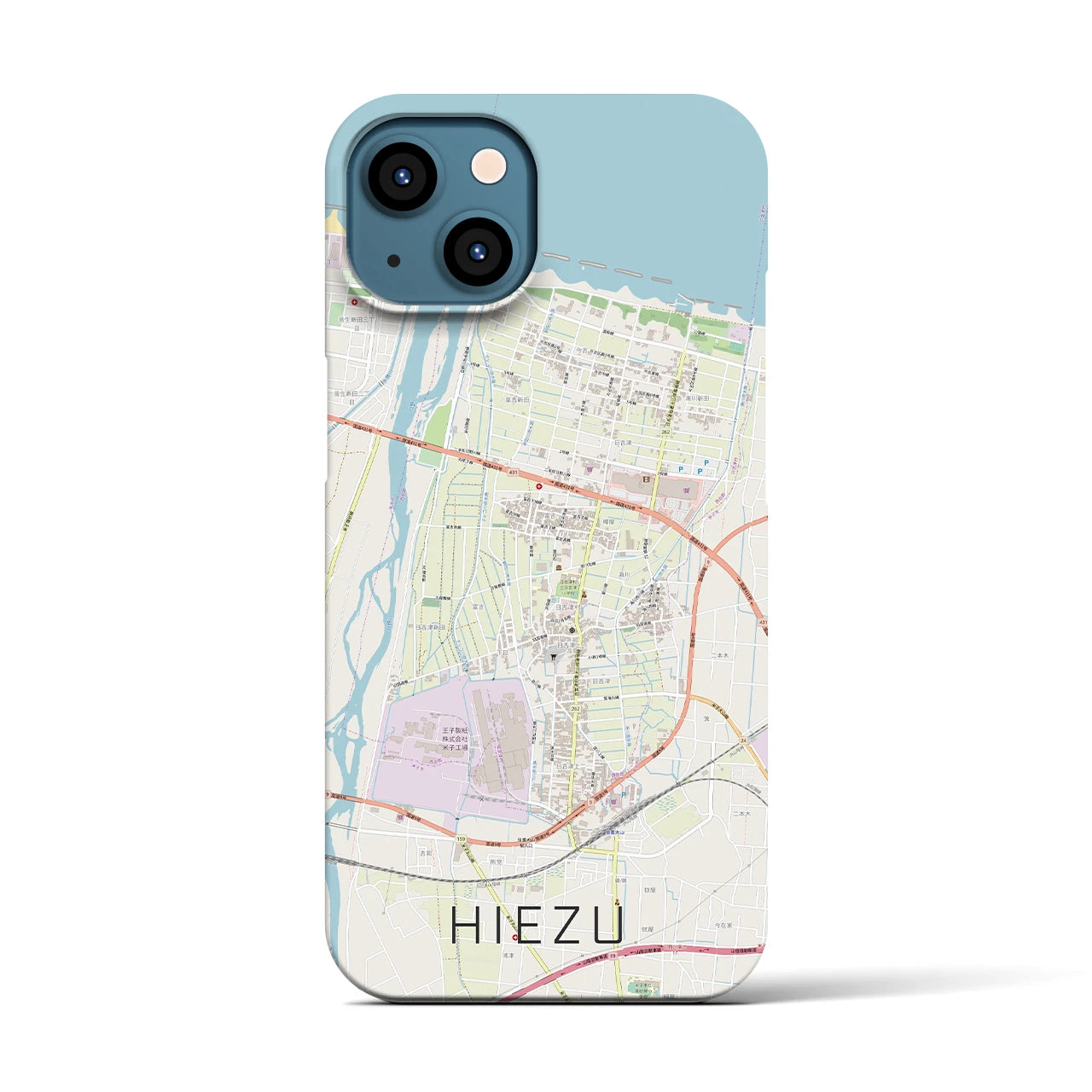 【日吉津(鳥取県)】地図柄iPhoneケース(バックカバータイプ)