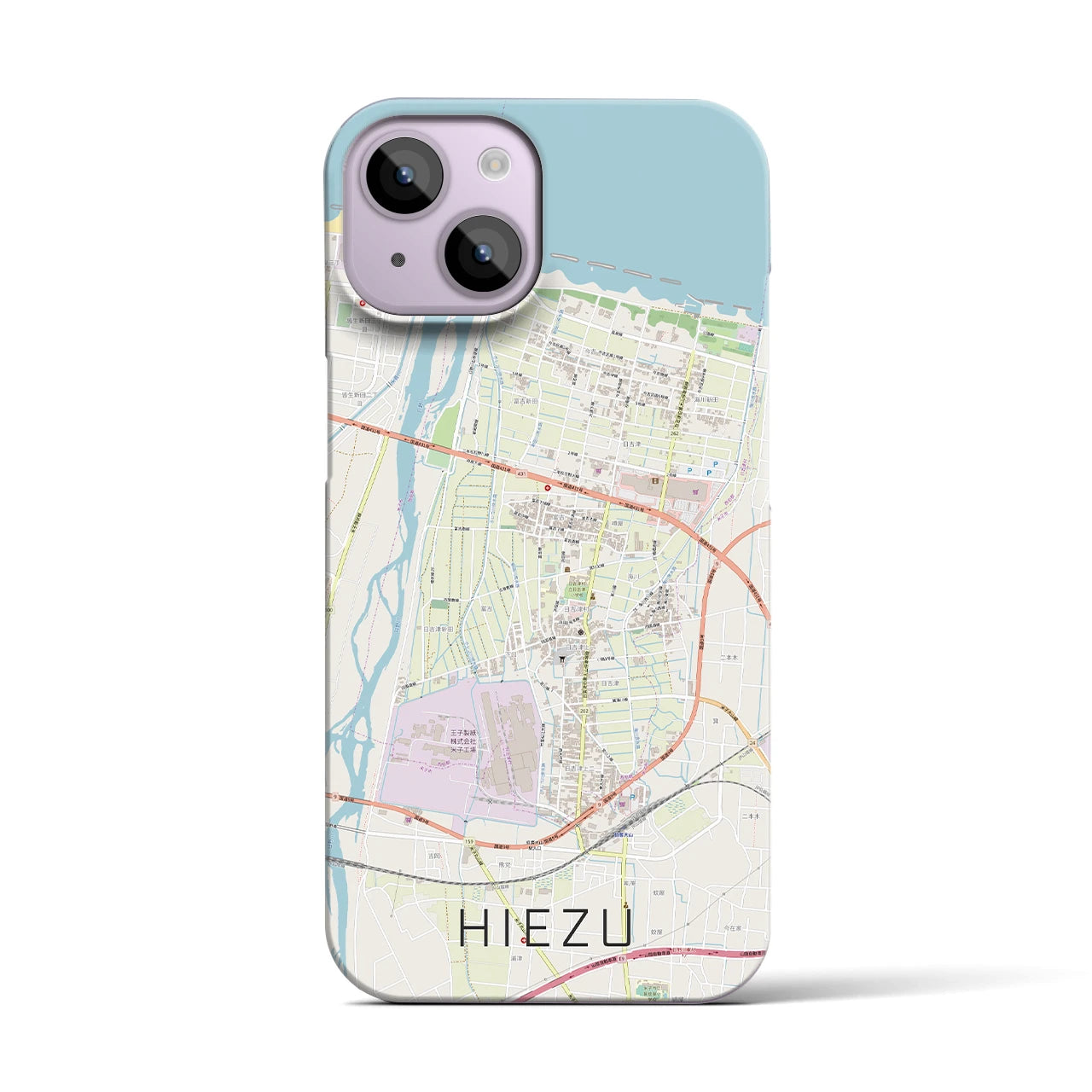 【日吉津(鳥取県)】地図柄iPhoneケース(バックカバータイプ)
