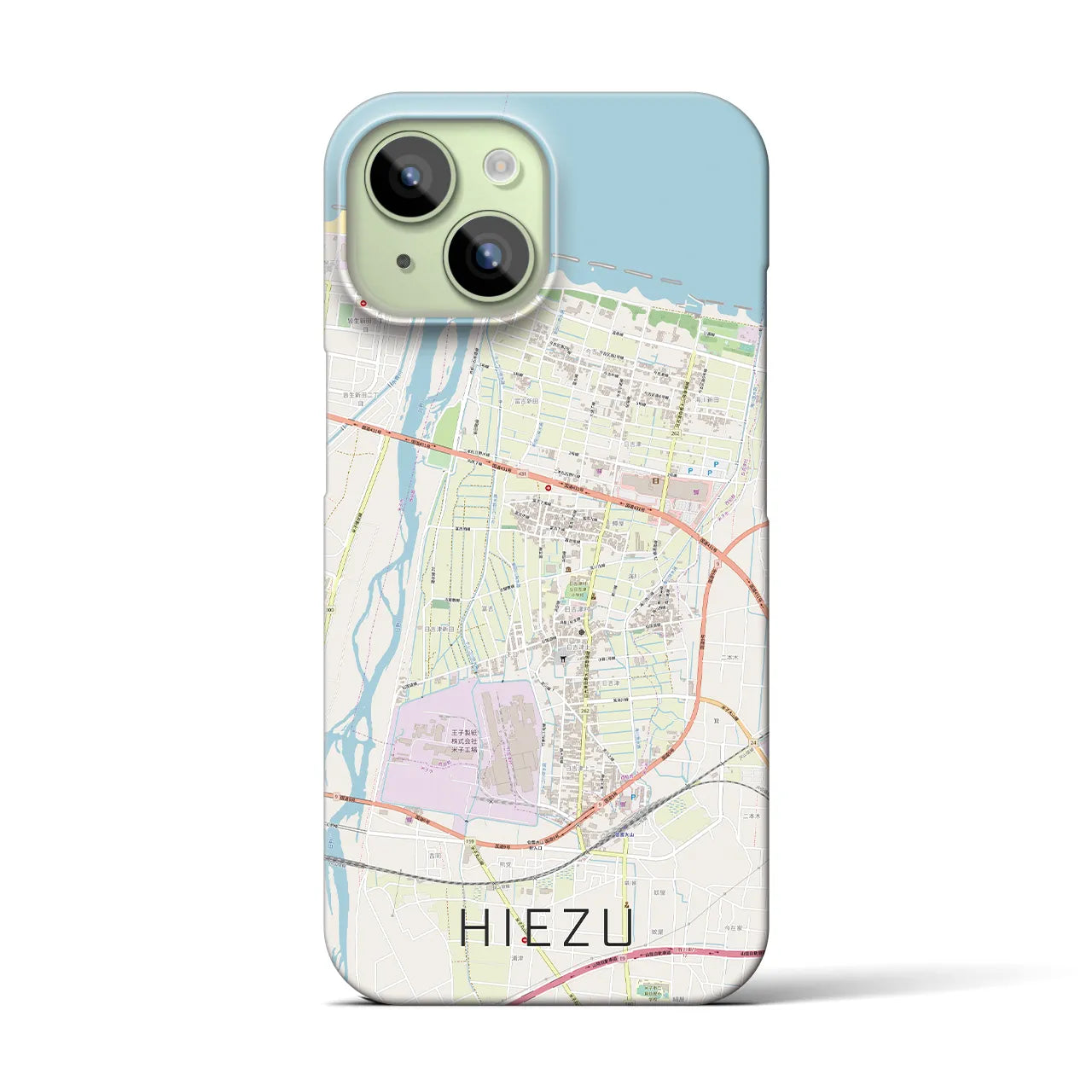 【日吉津(鳥取県)】地図柄iPhoneケース(バックカバータイプ)