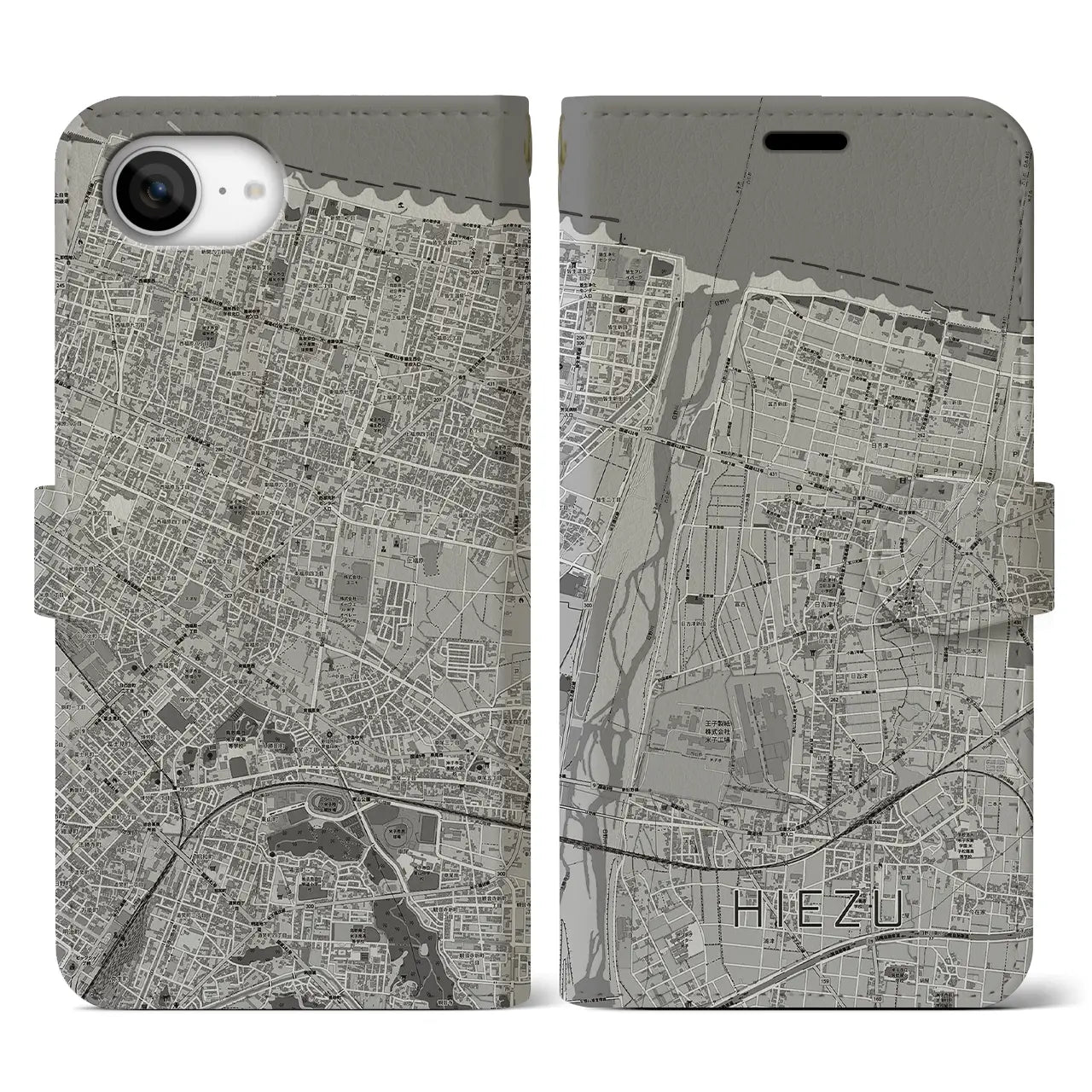 【日吉津(鳥取県)】地図柄iPhoneケース(手帳タイプ)