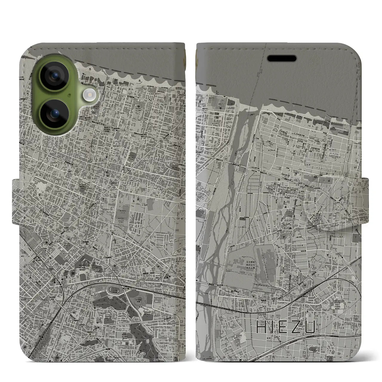 【日吉津(鳥取県)】地図柄iPhoneケース(手帳タイプ)