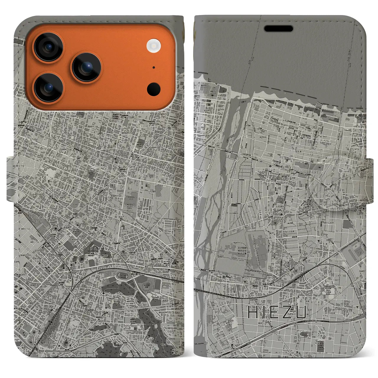 【日吉津(鳥取県)】地図柄iPhoneケース(手帳タイプ)