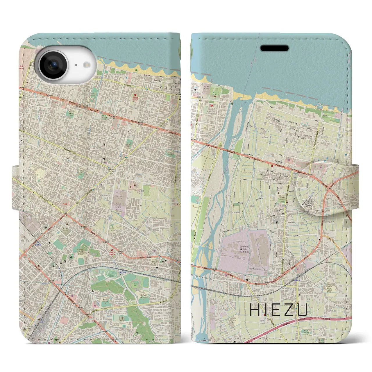 【日吉津(鳥取県)】地図柄iPhoneケース(手帳タイプ)