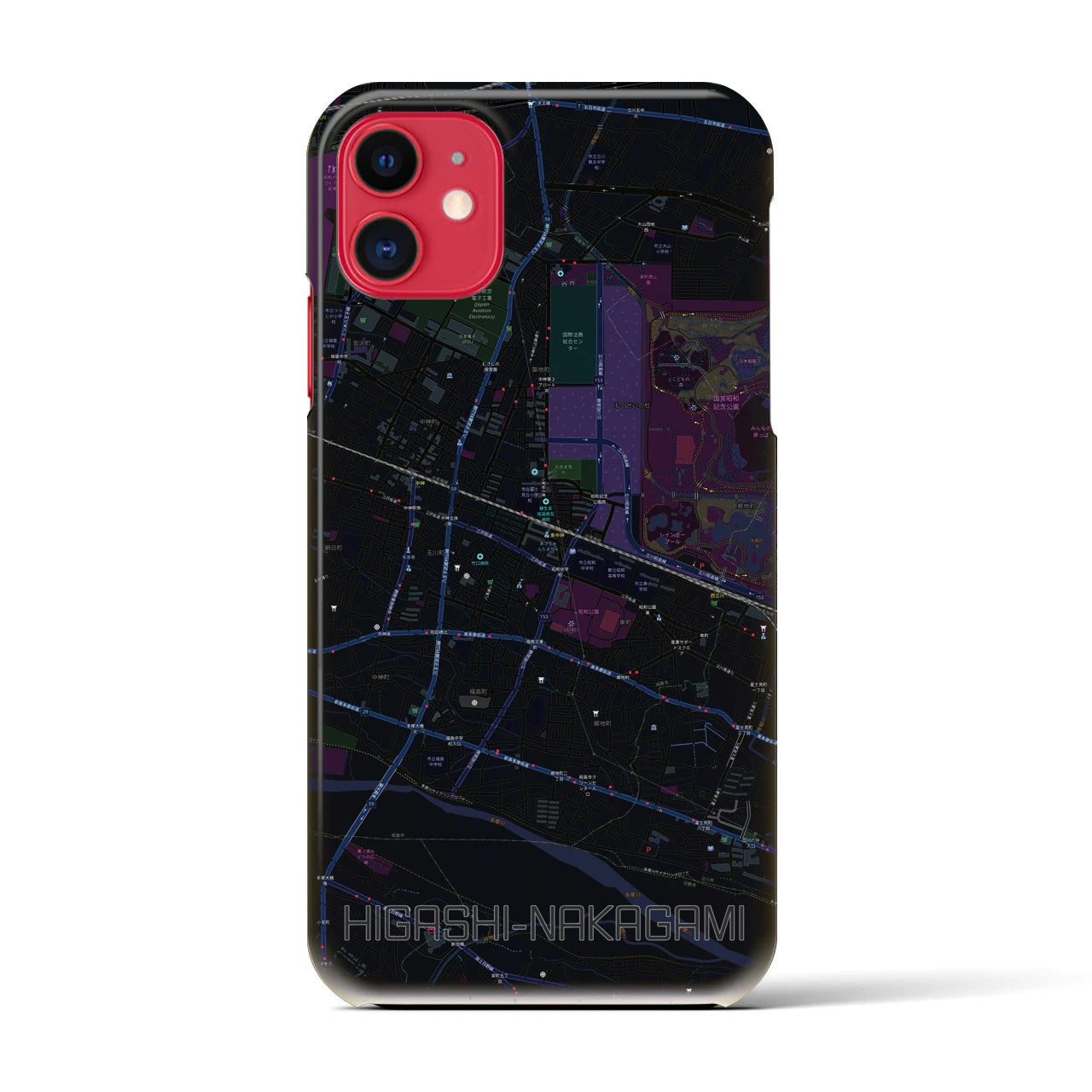 【東中神(東京都)】地図柄iPhoneケース(バックカバータイプ)