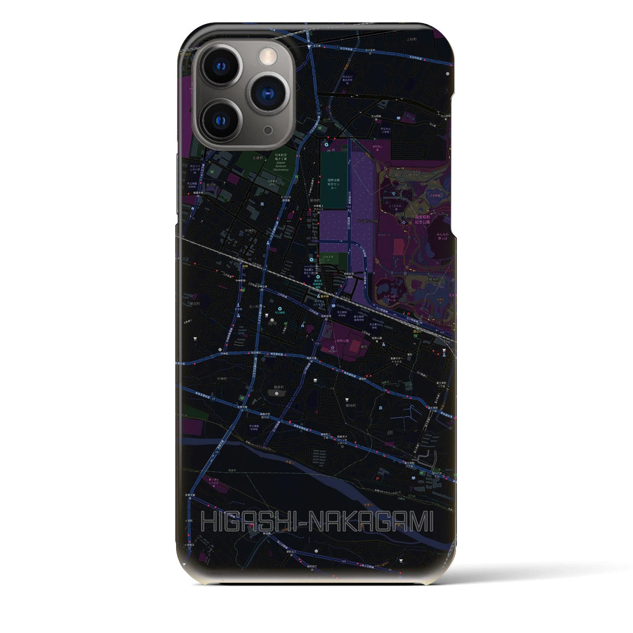 【東中神(東京都)】地図柄iPhoneケース(バックカバータイプ)