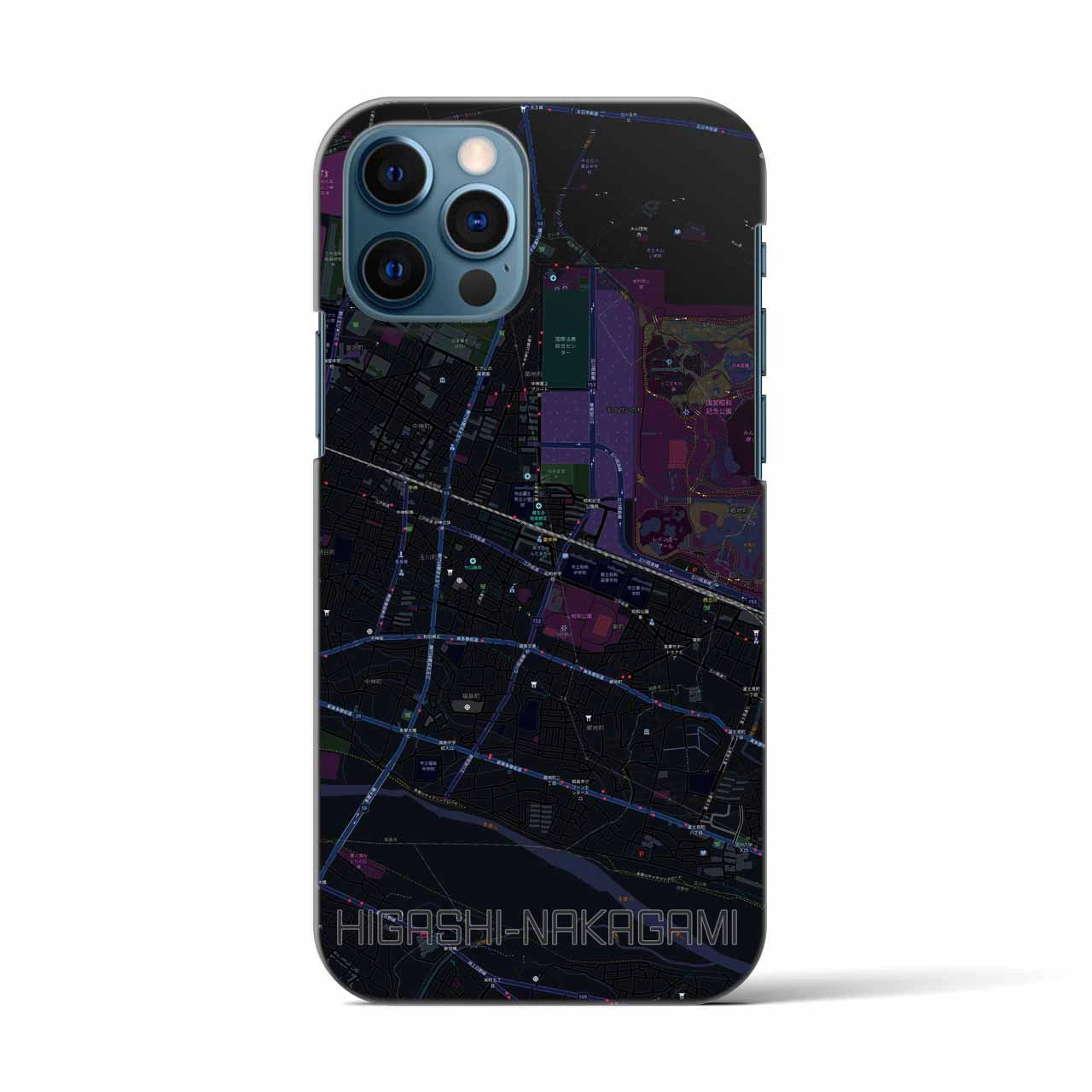 【東中神(東京都)】地図柄iPhoneケース(バックカバータイプ)