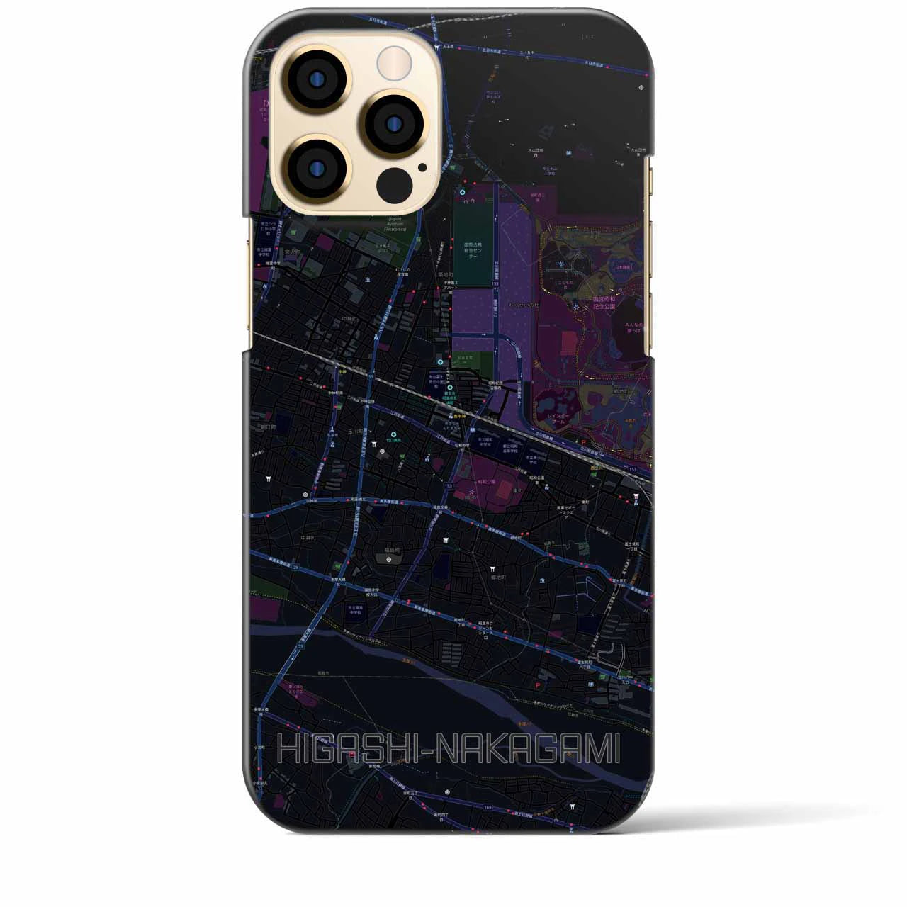 【東中神(東京都)】地図柄iPhoneケース(バックカバータイプ)